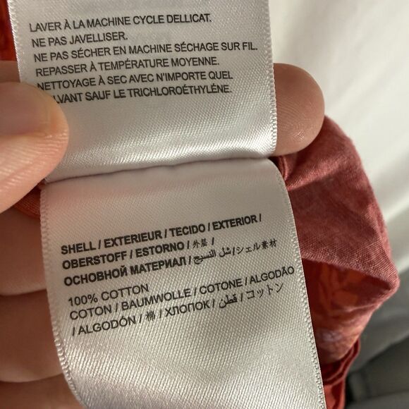 Farm Rio Anthropologie Dress Women's Medium Orange Red Floral Open Back Tie - Picture 11 of 16